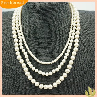 (FRESH) Vòng cổ Nhiều Lớp Đính Ngọc Trai Nhân Tạo Thời Trang Dành Cho Nữ