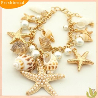 (FRESH) Vòng tay kim loại gắn vỏ sò/ sao biển thời trang cho nữ