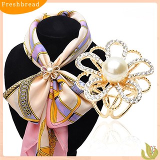 {FRESH} Khóa Cài Khăn Choàng Đính Đá & Ngọc Trai Giả Bằng Hợp Kim Thời Trang