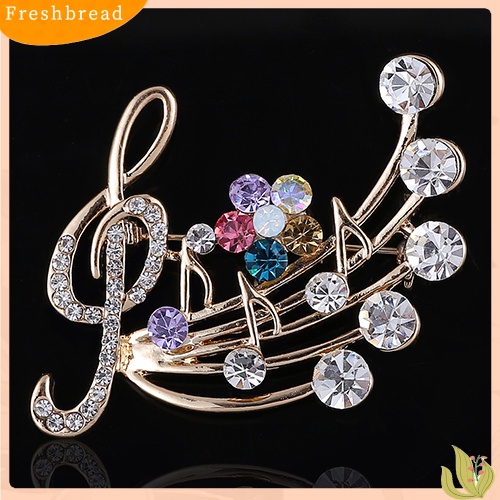 FRESH| Ghim Cài Áo Hình Nốt Nhạc Phối Đá Nhân Tạo Thời Trang Cho Nữ