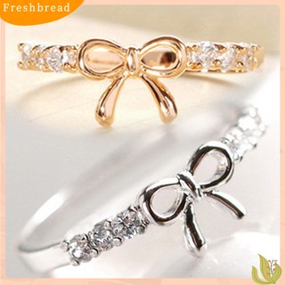Fresh| nhẫn cưới hình nơ đính đá đơn giản tinh tế