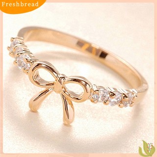 FRESH| Nhẫn Cưới Hình Nơ Đính Đá Đơn Giản Tinh Tế