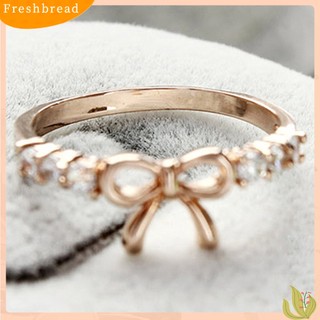 FRESH| Nhẫn Cưới Hình Nơ Đính Đá Đơn Giản Tinh Tế