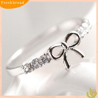 FRESH| Nhẫn Cưới Hình Nơ Đính Đá Đơn Giản Tinh Tế