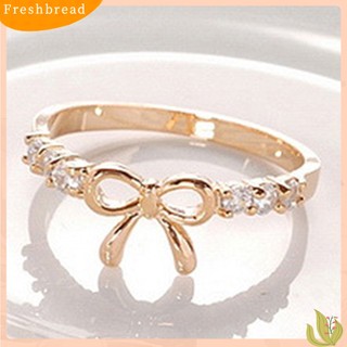 FRESH| Nhẫn Cưới Hình Nơ Đính Đá Đơn Giản Tinh Tế