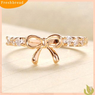 FRESH| Nhẫn Cưới Hình Nơ Đính Đá Đơn Giản Tinh Tế