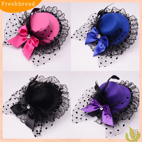 Kẹp tóc hình nón phối ren đính nơ phong cách nữ tính