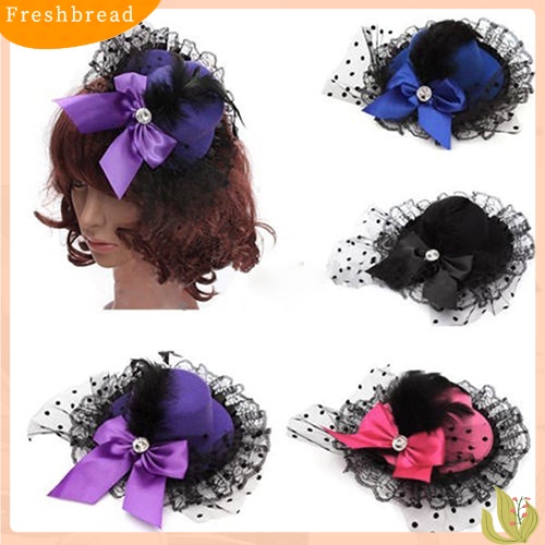 Kẹp tóc hình nón phối ren đính nơ phong cách nữ tính