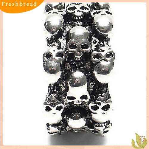 FRESH| 1 Nhẫn Hình Đầu Lâu Bằng Thép Không Gỉ Cho Nam