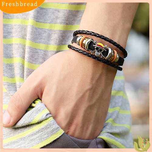 FRESH| Vòng Đeo Tay Giả Da Nhiều Tầng Phong Cách Cá Tính Dành Cho Nam