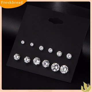 FRESH| Set 6 Cặp Khuyên Tai Nữ Đính Ngọc Thời Trang