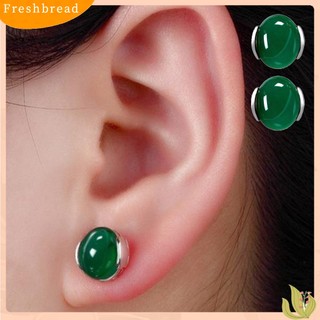 {FRESH} Hoa tai đá mã não xanh lá tự nhiên thời trang cho nữ