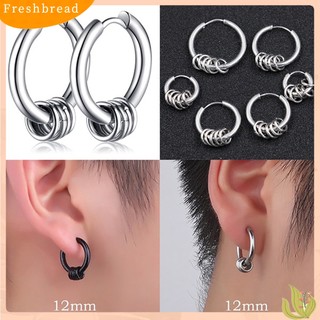(FRESH) Đôi khuyên tai tròn thiết kế phong cách hiphop thời trang cho cả nam và nữ