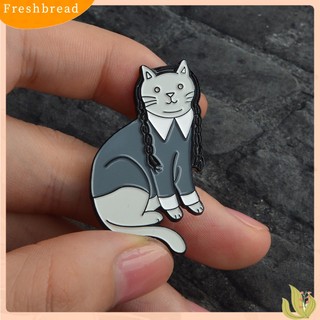 FRESH| Huy hiệu cài áo họa tiết chú mèo tóc thắt bím độc đáo