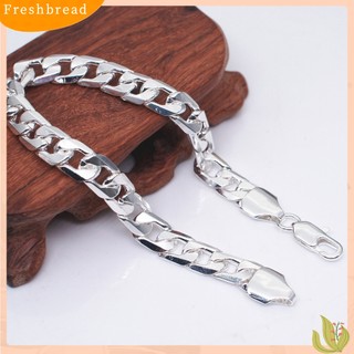 {FRESH} Vòng tay mạ bạc dạng dây xích 8mm thời trang cho nam nữ