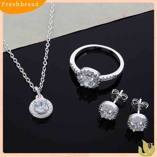 {FRESH} Set dây chuyền nhẫn và khuyên tai thời trang xinh xắn cho nữ