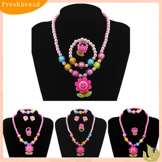 {FRESH} Set 5 trang sức vòng cổ vòng tay bông tai nhẫn hoa hướng dương xinh xắn cho bé gái