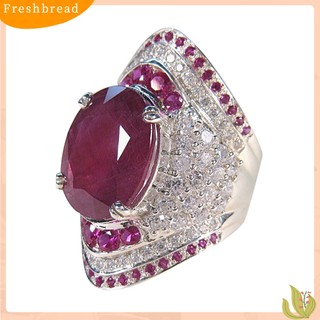 {FRESH} Nhẫn đính hôn đính đá rubi giả lấp lánh cho nữ