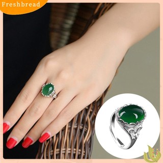 (FRESH) Nhẫn Đính Hôn Đính Đá Ngọc Lục Bảo Nhân Tạo Phong Cách Cổ Điển Dành Cho Nữ