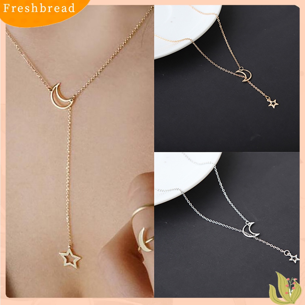 FRESH| Vòng cổ Choker Mặt Hình Ngôi Sao / Mặt Trăng Đơn Giản Cho Nữ