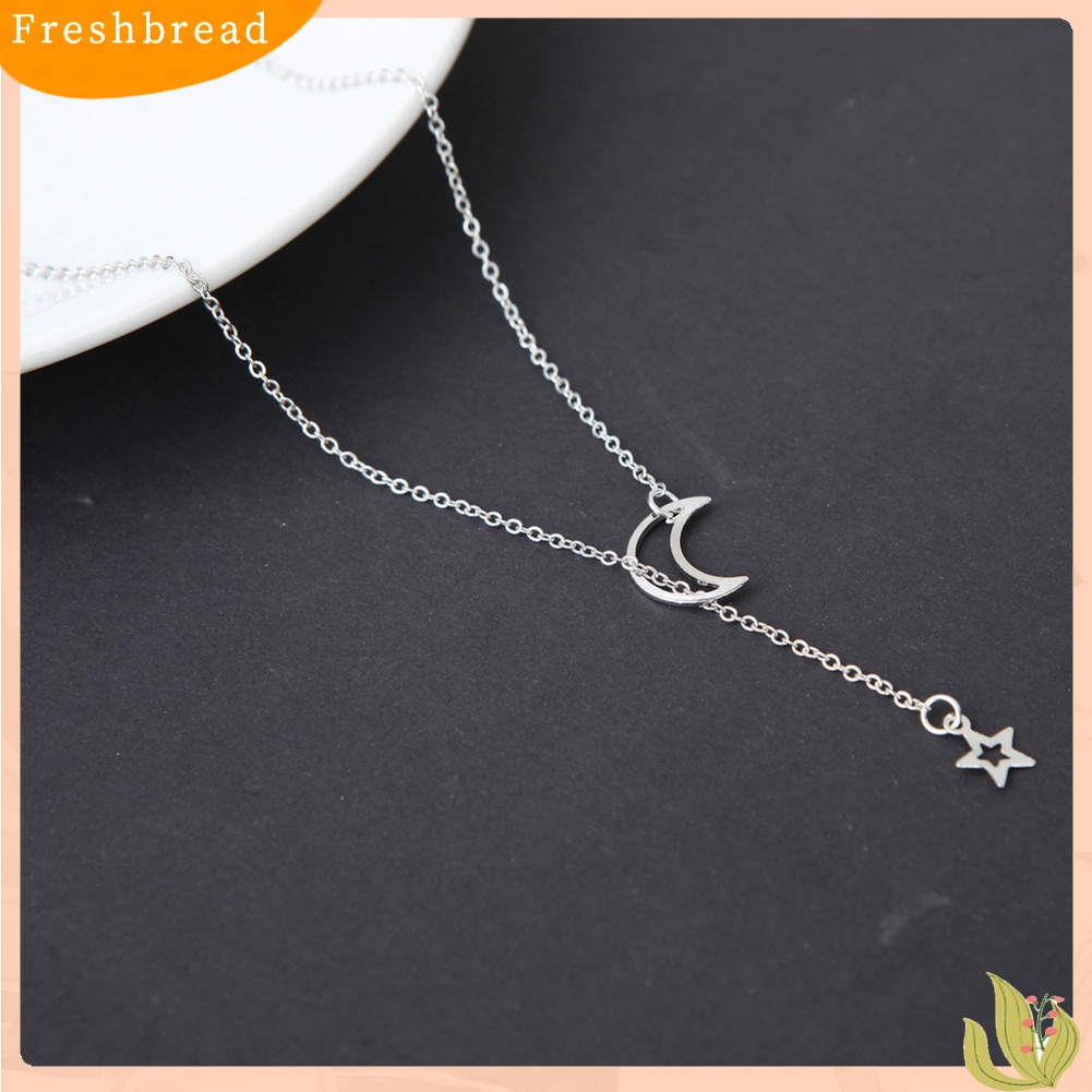 FRESH| Vòng cổ Choker Mặt Hình Ngôi Sao / Mặt Trăng Đơn Giản Cho Nữ