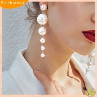 FRESH| Khuyên Tai Dạng Chuỗi Đính Ngọc Trai Nhân Tạo Sang Trọng