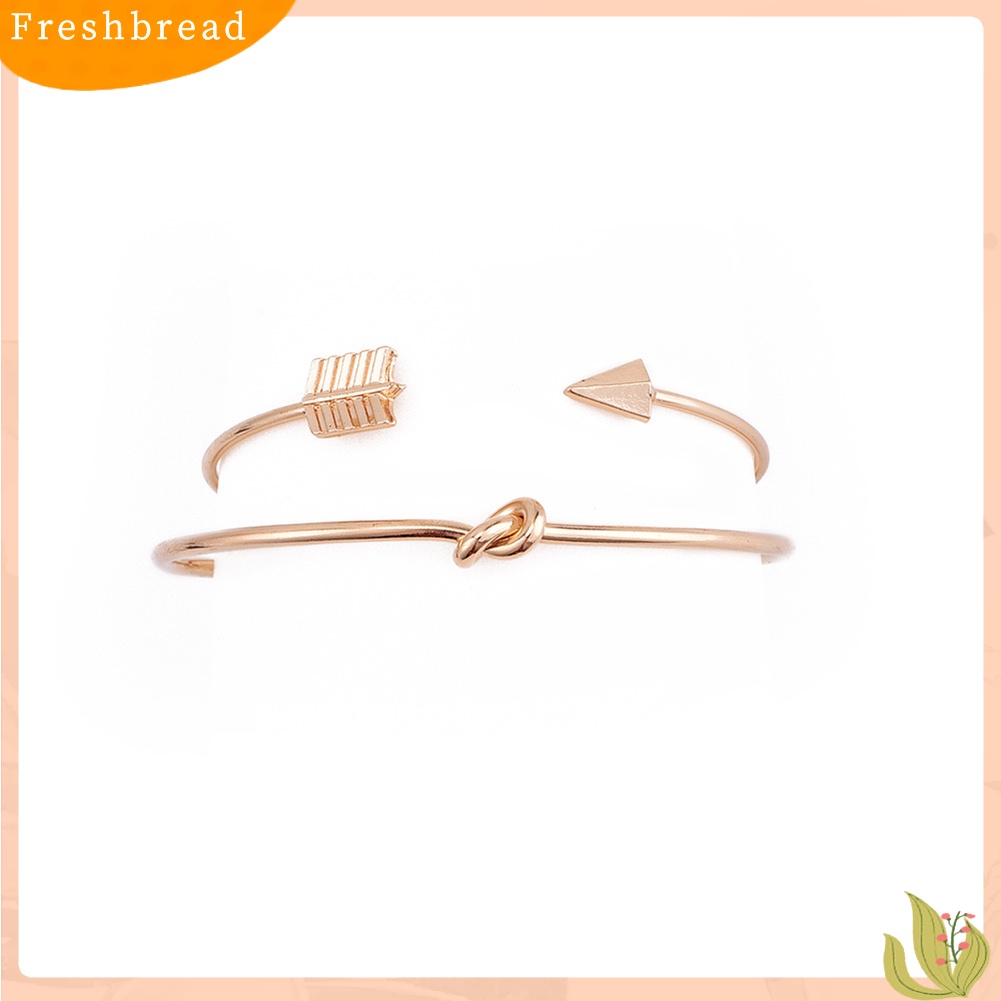 Bộ 2/3 vòng tay dạng hở hình mũi tên/thắt nút/lá đơn giản,sang trọng dành cho nữ