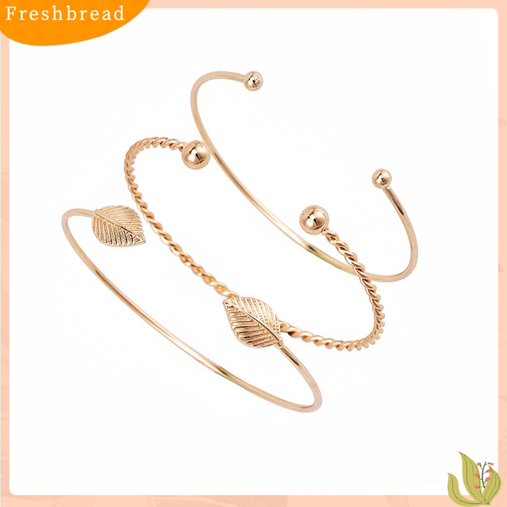 Bộ 2/3 vòng tay dạng hở hình mũi tên/thắt nút/lá đơn giản,sang trọng dành cho nữ