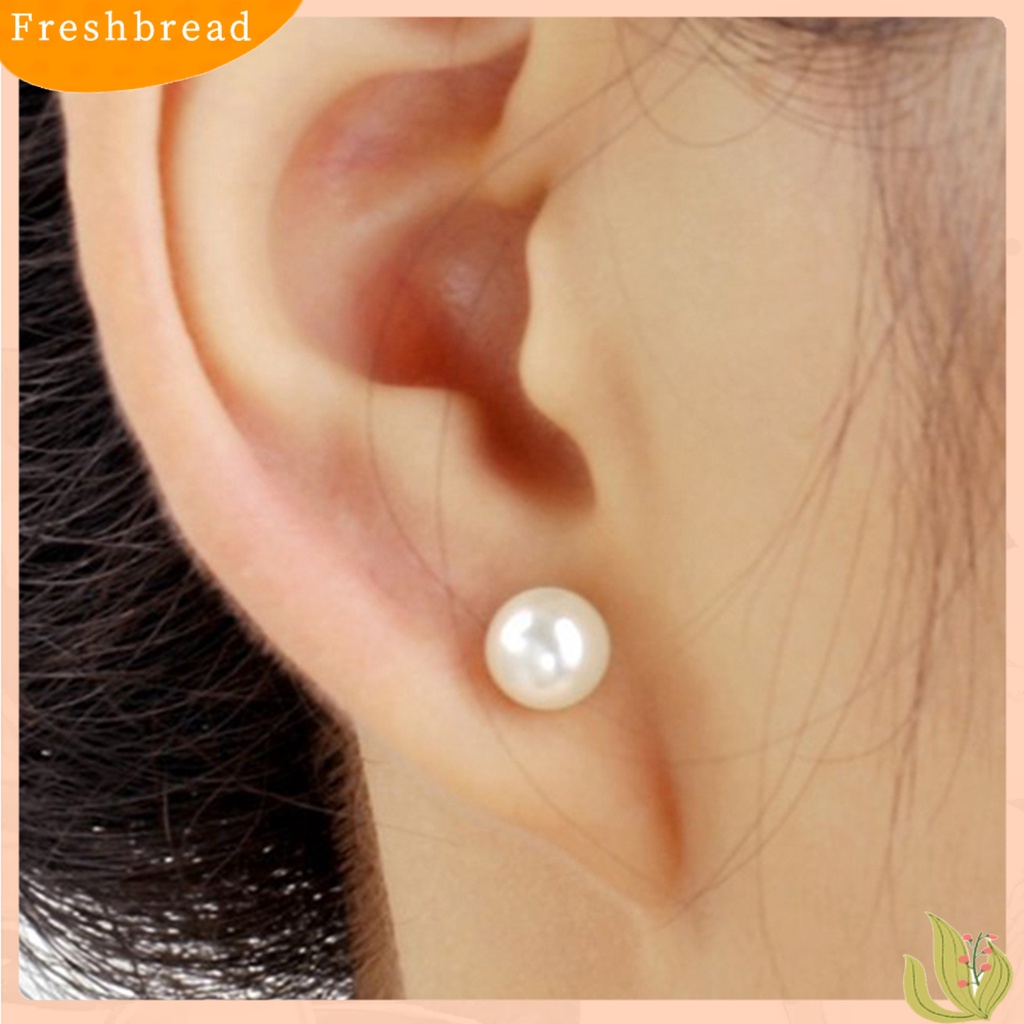FRESH| Khuyên Tai Tròn Đính Ngọc Trai Nhân Tạo Đơn Giản Dễ Phối Đồ Cho Nữ