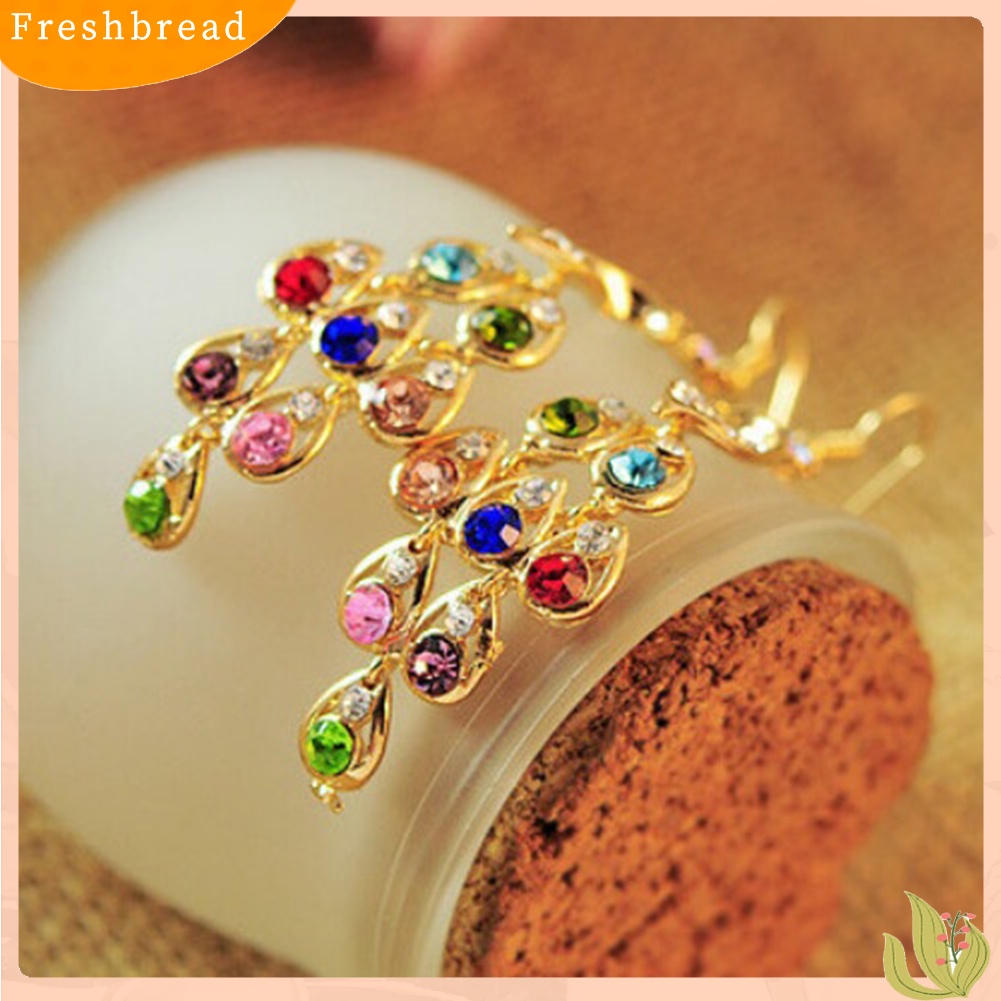 FRESH| Bông Tai Hình Chim Công Đính Đá Phong Cách Bohemian Cổ Điển Dành Cho Nữ