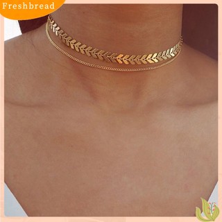FRESH| Vòng cổ Hai Lớp Hình Xương Cá Thời Trang Dành Cho Nữ