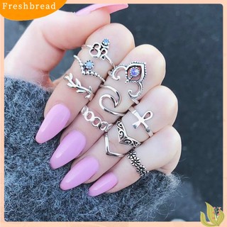 {FRESH} Set 10 Nhẫn Đeo Khớp Ngón Tay Phong Cách Vintage