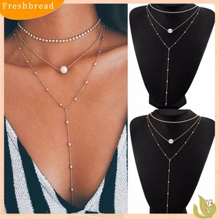 FRESH| Vòng cổ Nhiều Lớp Đính Ngọc Trai Nhân Tạo Thời Trang Dành Cho Nữ