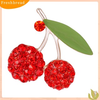 FRESH| Ghim CàI ÁO HìNh Quả Cherry ĐíNh Kim Cương Giả Dễ Thương Cho Nữ