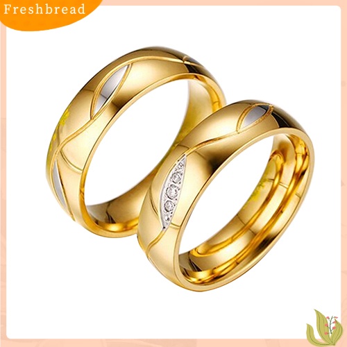 Nhẫn Cưới Mạ Vàng 18k Đính Đá Zircon Cho Nam Nữ