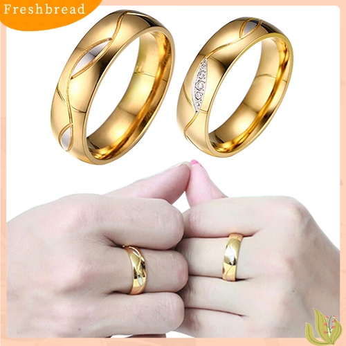 Nhẫn Cưới Mạ Vàng 18k Đính Đá Zircon Cho Nam Nữ