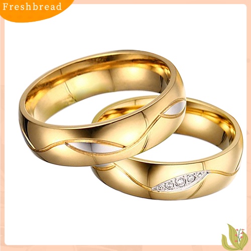 Nhẫn Cưới Mạ Vàng 18k Đính Đá Zircon Cho Nam Nữ