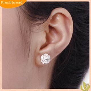 FRESH| 1 Đôi Khuyên Tai Bạc Hình Hoa Lãng Mạn Thời Trang Cho Nữ