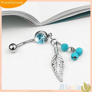 FRESH| Khuyên rốn hình chiếc lá đính đá thời trang