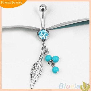 FRESH| Khuyên rốn hình chiếc lá đính đá thời trang