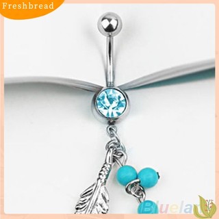 FRESH| Khuyên rốn hình chiếc lá đính đá thời trang