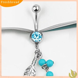 FRESH| Khuyên rốn hình chiếc lá đính đá thời trang