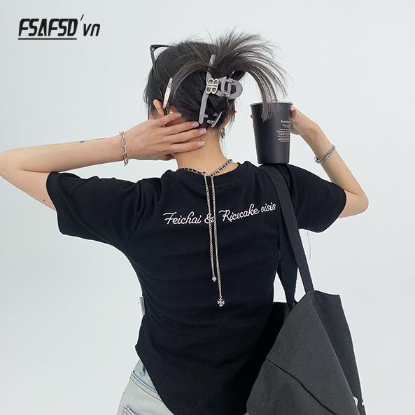 Áo Thun Ngắn Tay Cổ Tròn Thêu Họa Tiết Thời Trang Dành Cho Nữ