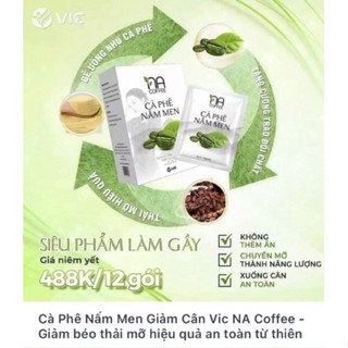 Cà Phê NẤM MEN - NA COFFE - Cà phê làm gầy VIC ORGANIC Hộp 12 gói[CHÍNH HÃNG]