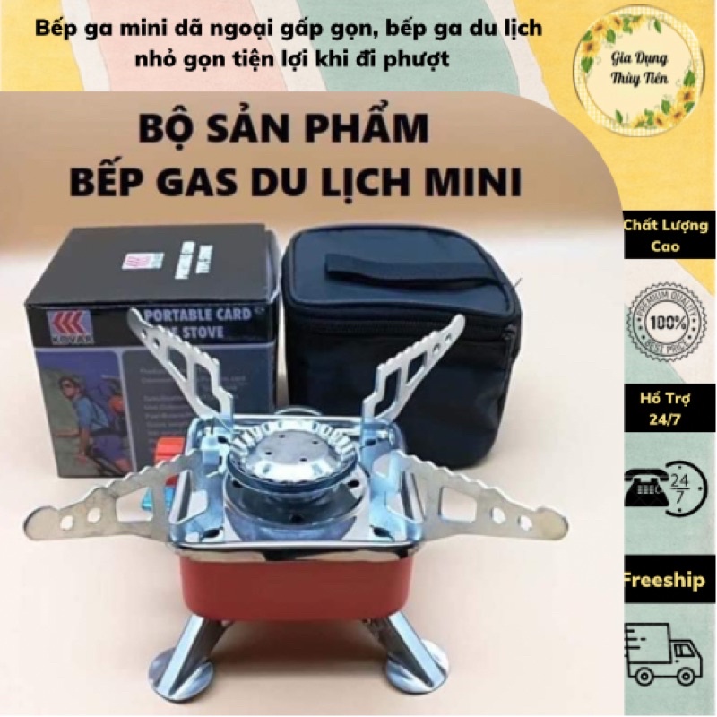 Bếp ga mini dã ngoại gấp gọn, bếp ga du lịch nhỏ gọn tiện lợi khi đi phượt