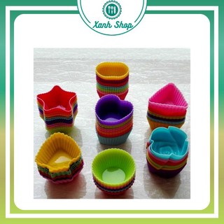 Khuôn rau câu/ cupcake silicon Tròn, Trái tim, Sao, Bầu dục, Chữ nhật, Các loại hoa: Hoa Hồng, Cúc, Sen...