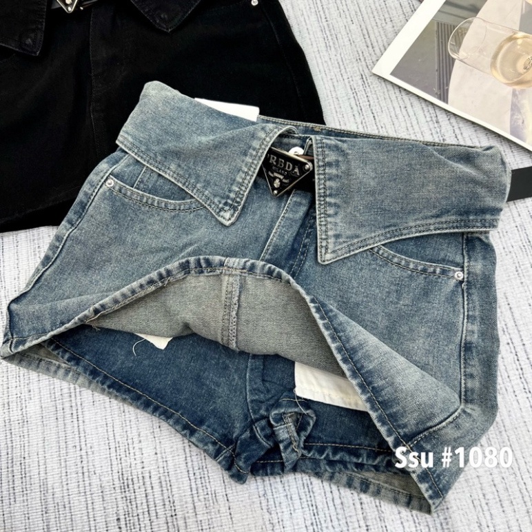 CHÂN VÁY JEANS KÈM BELT PADA HÀNG QCL1 henryclothing