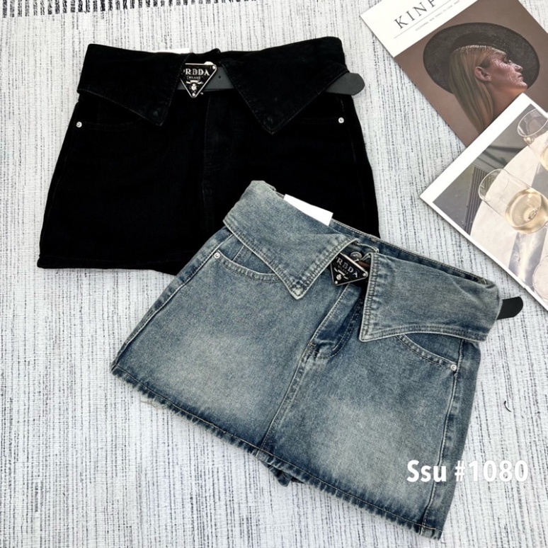 CHÂN VÁY JEANS KÈM BELT PADA HÀNG QCL1 henryclothing