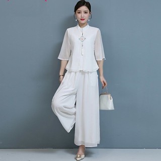Có ảnh thật Bộ set kiểu trung hoa pháp phục cổ trang hán phục thiền chay đi lễ chùa trà đạo đồng phục spa