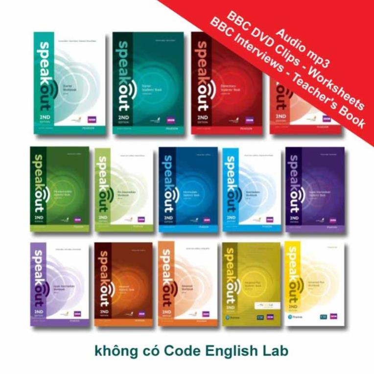 [ Luyện Giao Tiếp ] Speakout - Combo SB+WB ( 7 Level từ A1 - C2 ) tặng Audio mp3 - không có code
